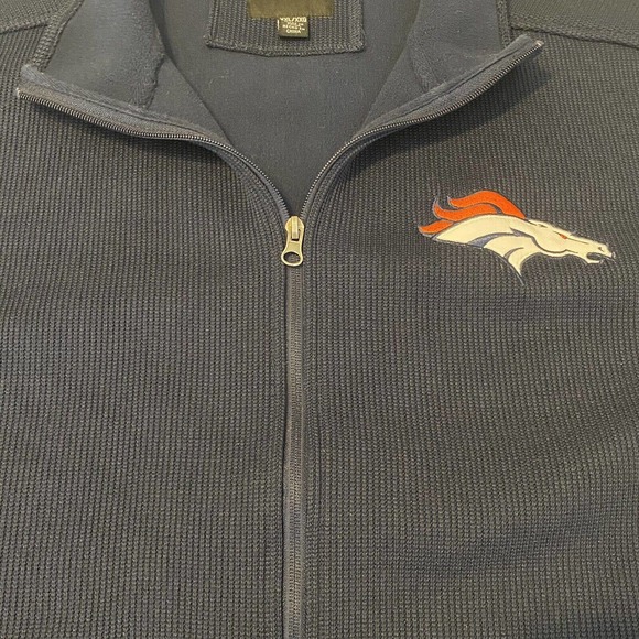 Denver Broncos NFL Jacket Mens Size XXL Blue Full Zip Long Sleeve/Pockets - Picture 5 of 16
